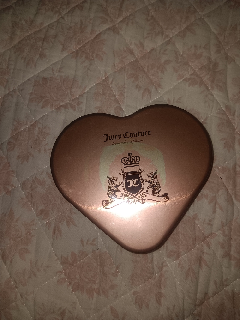 Juicy Couture Metallic Rose Gold Heart Trinket Box